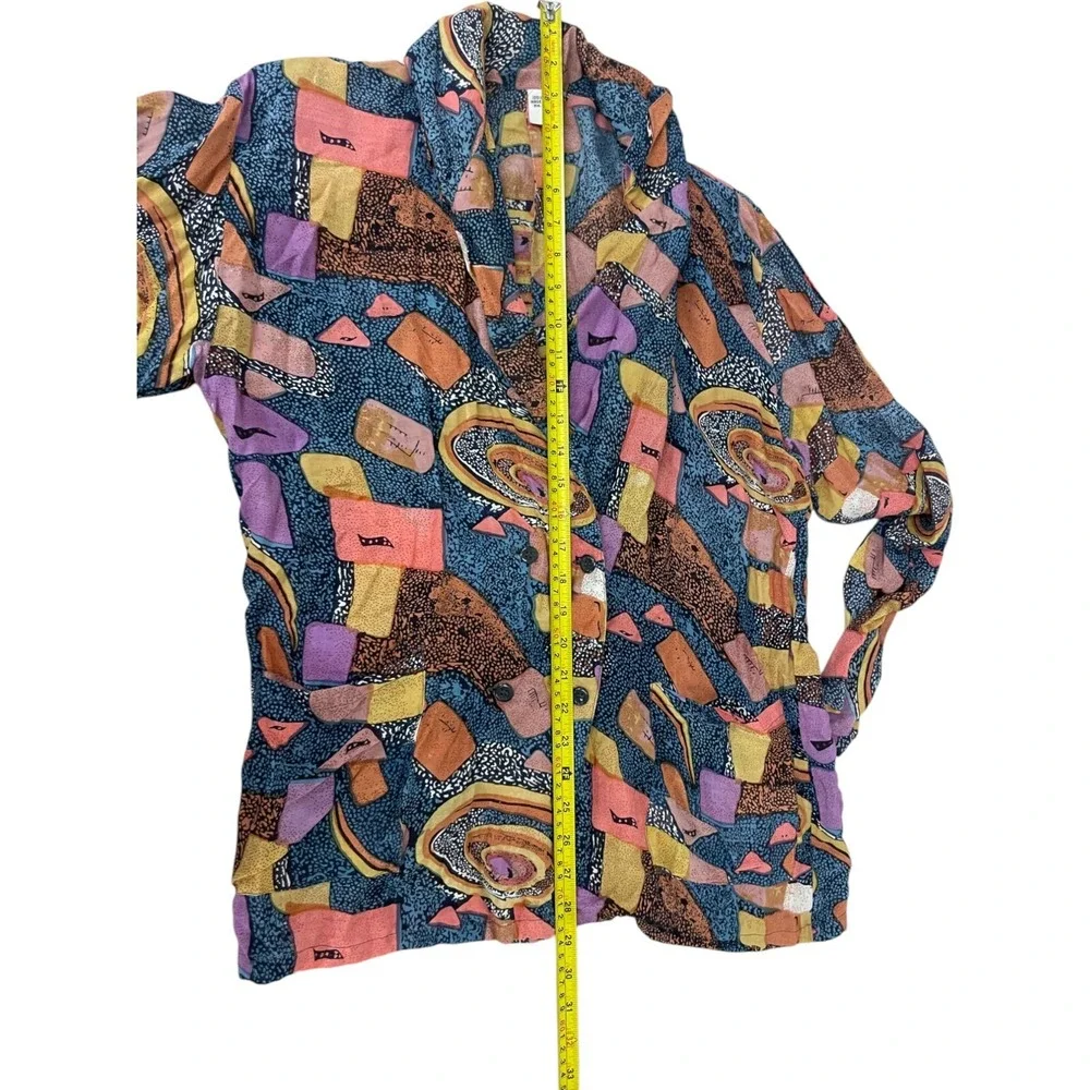 Blazer Jacket Womens Size Small Multicolor‎ Single Breasted Long Sleeve